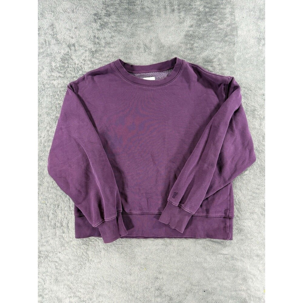 Aritzia TNA Cozy Fleece Boyfriend Crew Neck Long Sleeve Sweatshirt XS Purple